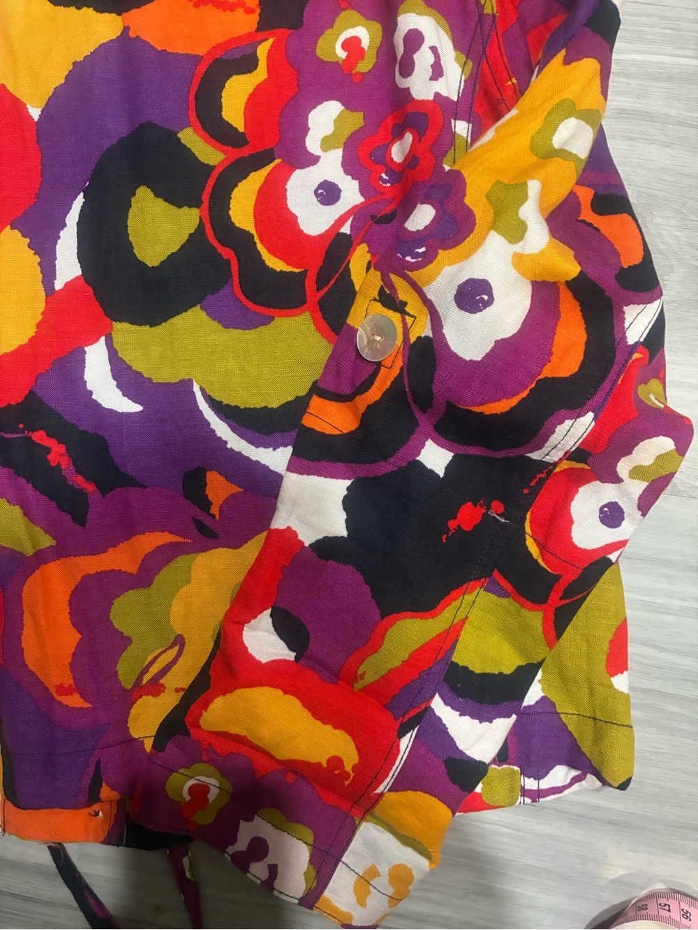 55‎ % linen Ruby Rd. Colorful Abstract Print Button-Front Jacket - Picture 6 of 6